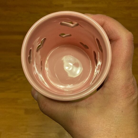 Pink Rae Dunn LOVE Cutout Heart Candle Holder - Picture 3 of 4